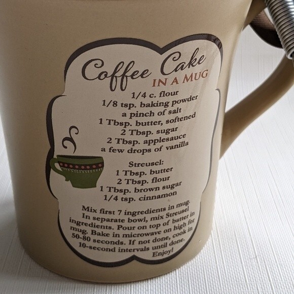 Java Blessed Day Ceramic Coffee / Tea / Cake Cup Mug & Whisk Beige - Picture 3 of 5